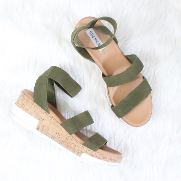 steve madden bandi elastic cork flatform sandals